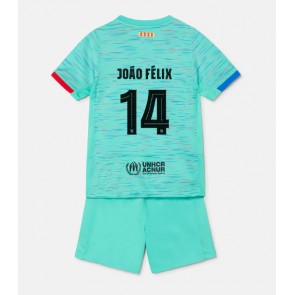 Maillot de foot Barcelona Joao Felix #14 Troisième enfant 2023-24 Manches Courte (+ pantalon court)